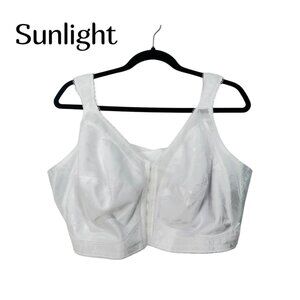 Playtex 18hr Women White Full Coverage Bra Size 48DD Style 4695 Front Closure